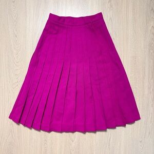 Vintage Christian Dior Seperates Pleated Skirt Womens 8 Fuchsia Hot Pink USA 70s